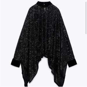 ZARA Elegant Black Sequin Sweater